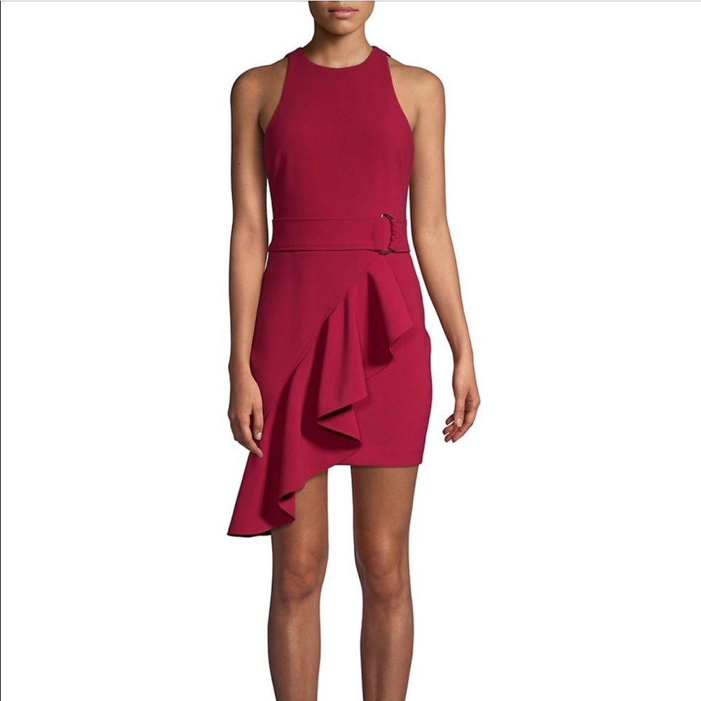 Likely Taryn Asymmetric Red Ruffle Dress Size 0